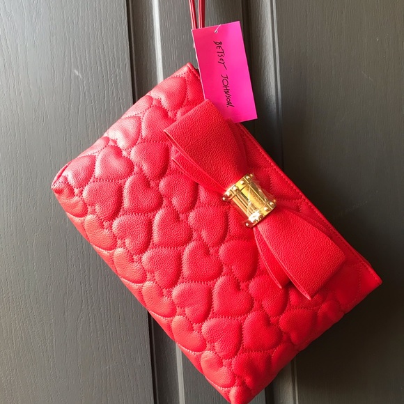 Betsey Johnson Handbags - NWT Betsy Johnson Wristlet. Red Hearts $48